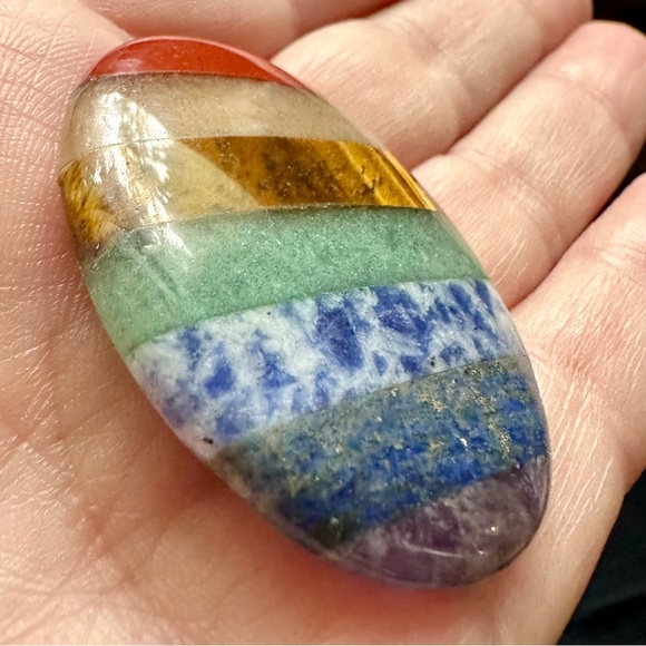 Natural Multi-Stone Rainbow Worry Palm Stone Pride - Picture 5 of 5